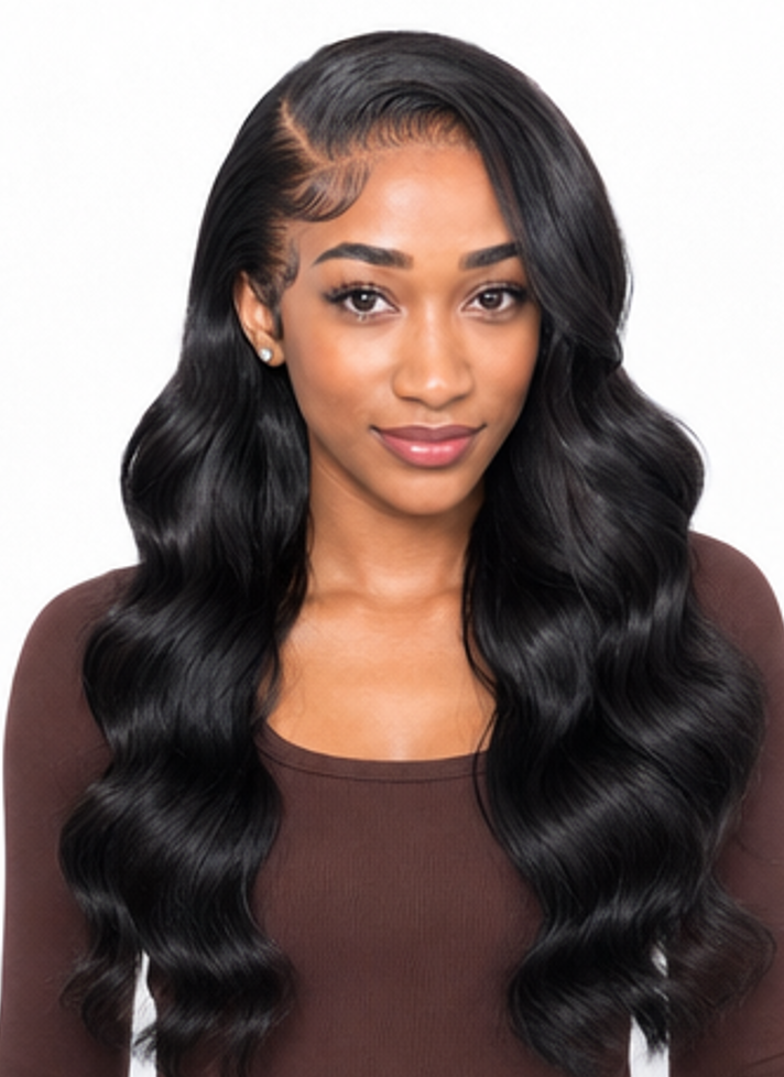 Body Wave Lace Front Wig – 100% Human Hair | 1B Natural Black