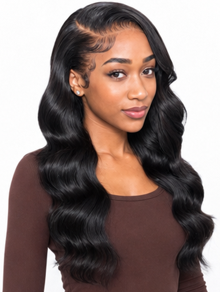 Body Wave Lace Front Wig – 100% Human Hair | 1B Natural Black