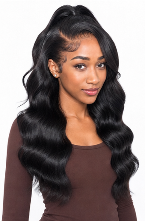 Body Wave Lace Front Wig – 100% Human Hair | 1B Natural Black