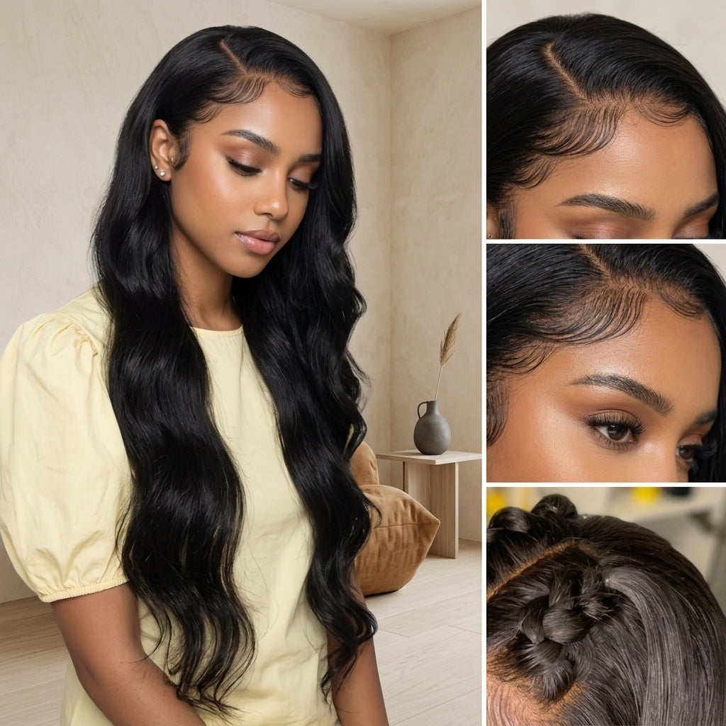 Body Wave Lace Front Wig – 100% Human Hair | 1B Natural Black